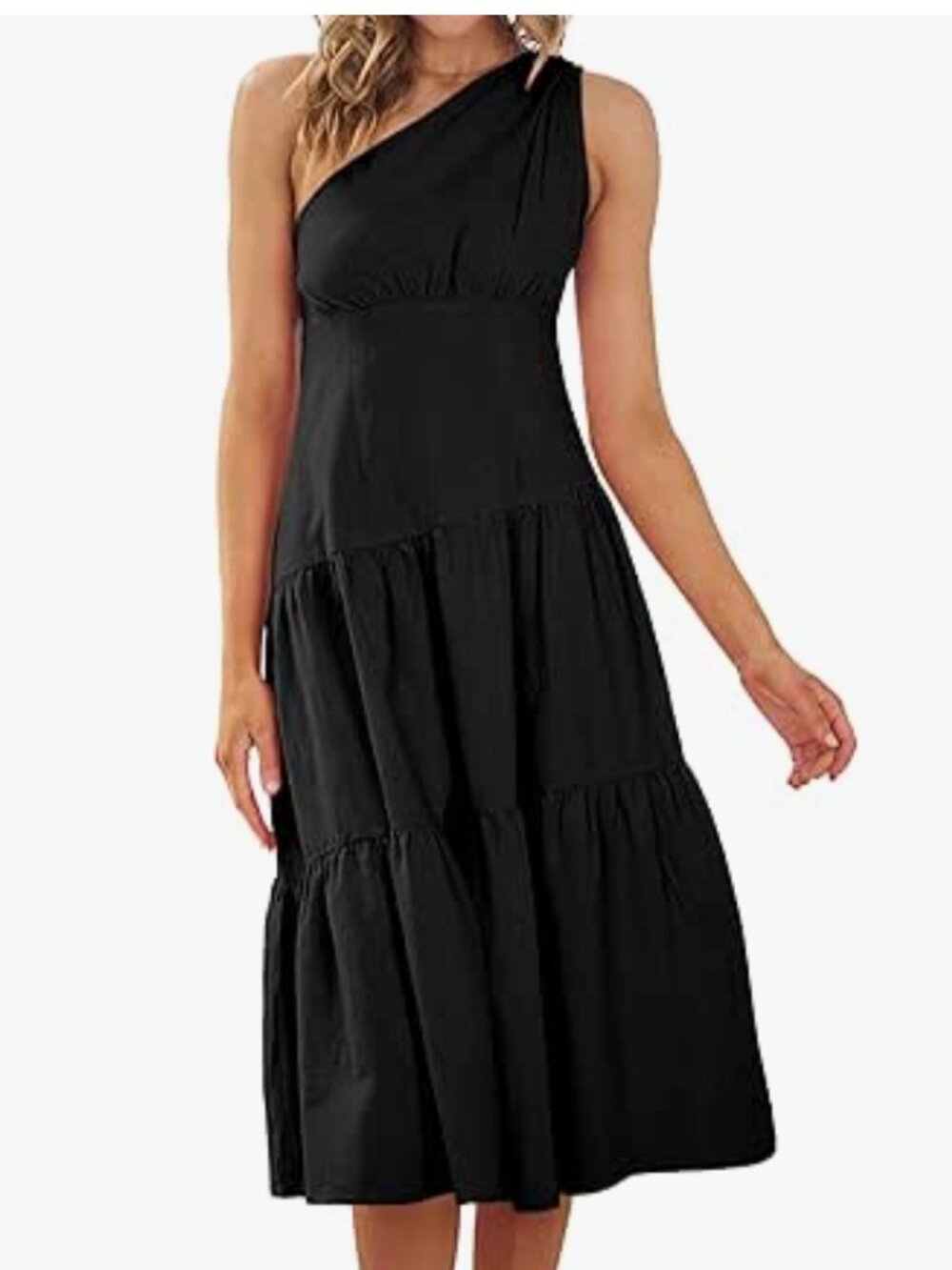 One Shoulder Midi Dress Sleeveless Size XL